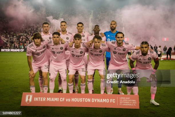 Players of Inter Miami CF pose for a team photo ahead of the 2023 Lamar Hunt U.S. Open Cup Final match between Inter Miami CF against Houston Dynamo...
