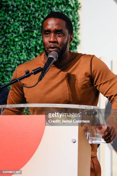 Sean "Diddy" Combs speaks during the National Town Hall on September 21, 2023 in Washington, DC.
