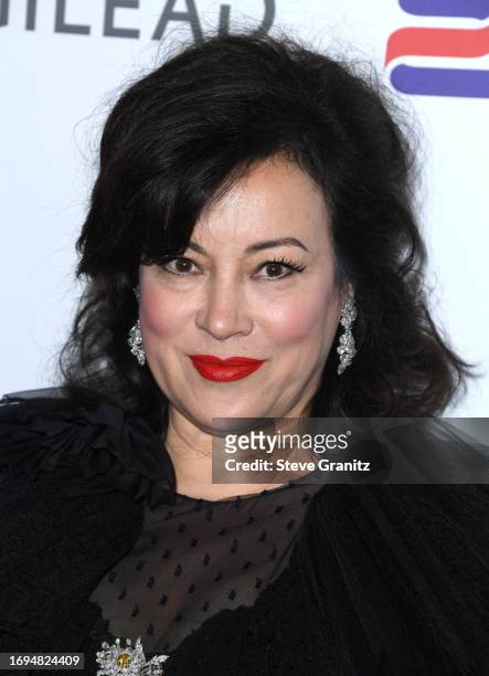 Jennifer Tilly arrives at the The Elizabeth Taylor Ball To End AIDS at The Beverly Hills Hotel on September 21, 2023 in Beverly Hills, California.