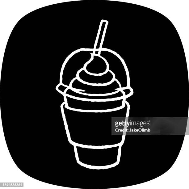 shake doodle 3 - mocha ice cream stock illustrations