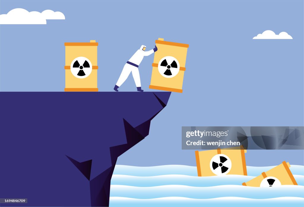 Workers pushed nuclear wastewater into the sea, polluting the environment