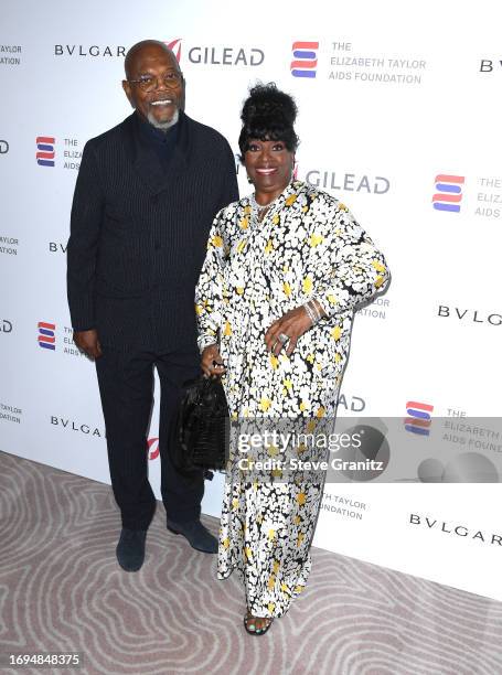 Samuel L. Jackson, LaTanya Richardson Jackson arrives at the The Elizabeth Taylor Ball To End AIDS at The Beverly Hills Hotel on September 21, 2023...