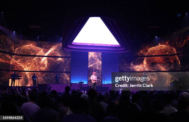 Ed Sheeran performs at Amazon Music Live Concert Series 2023 on September 21, 2023 in Los Angeles, California.