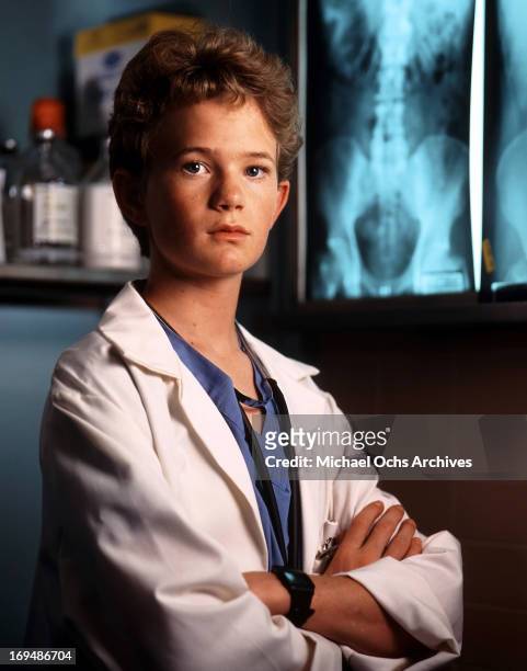 Actor Neil Patrick Harris poses for a portrait on the set of " Doogie Howser, M.D" in circa 1989.