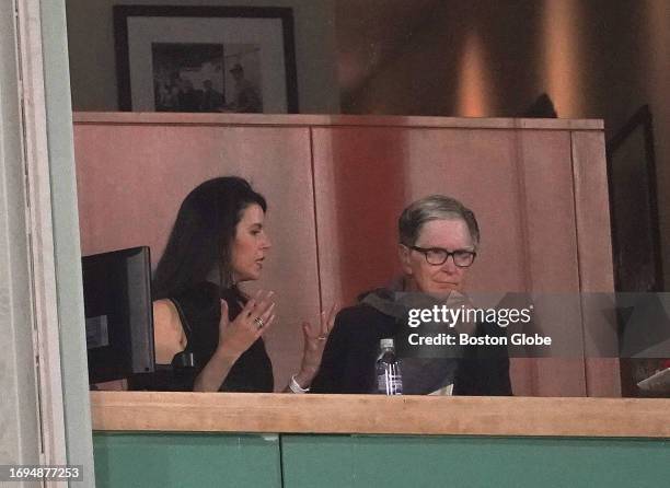 Boston, MA Boston Red Sox owner John Henry and wife Linda Pizzuti Henry watch the game from their box. The Red Sox lost to the Tampa Bay Rays, 5-0.