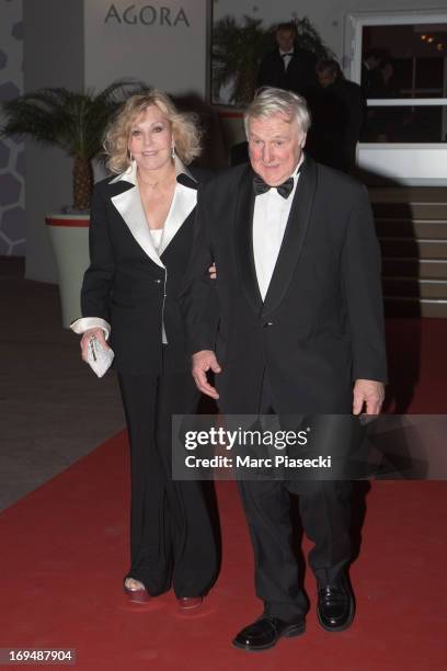 Actress Kim Novak and Robert Malloy are seen leaving the 'Agora' dinner during the 66th Annual Cannes Film Festival on May 25, 2013 in Cannes, France.