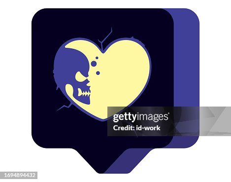 Skull with like button Skull with like button