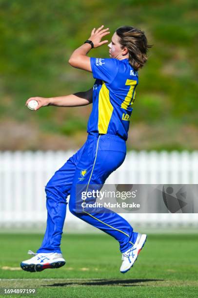 Jannatul Sumona of the Meteors bowls during the WNCL match between South Australia and ACT at Karen Rolton Oval, on September 22 in Adelaide,...