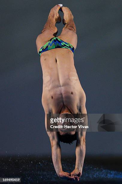 Yahel Castillo from Mexico during the Men's 3 meters Springboard Semifinals of the FINA MIDEA Diving World Series 2013 at Pan American Aquatic Center...