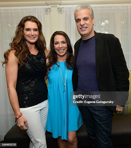 Brooke Shields, Samnatha Yanks and Eric Ripert attend Hamptons Magazine Celebrates Brooke Shields At Annual Memorial Day Kick-Off Party With Russian...