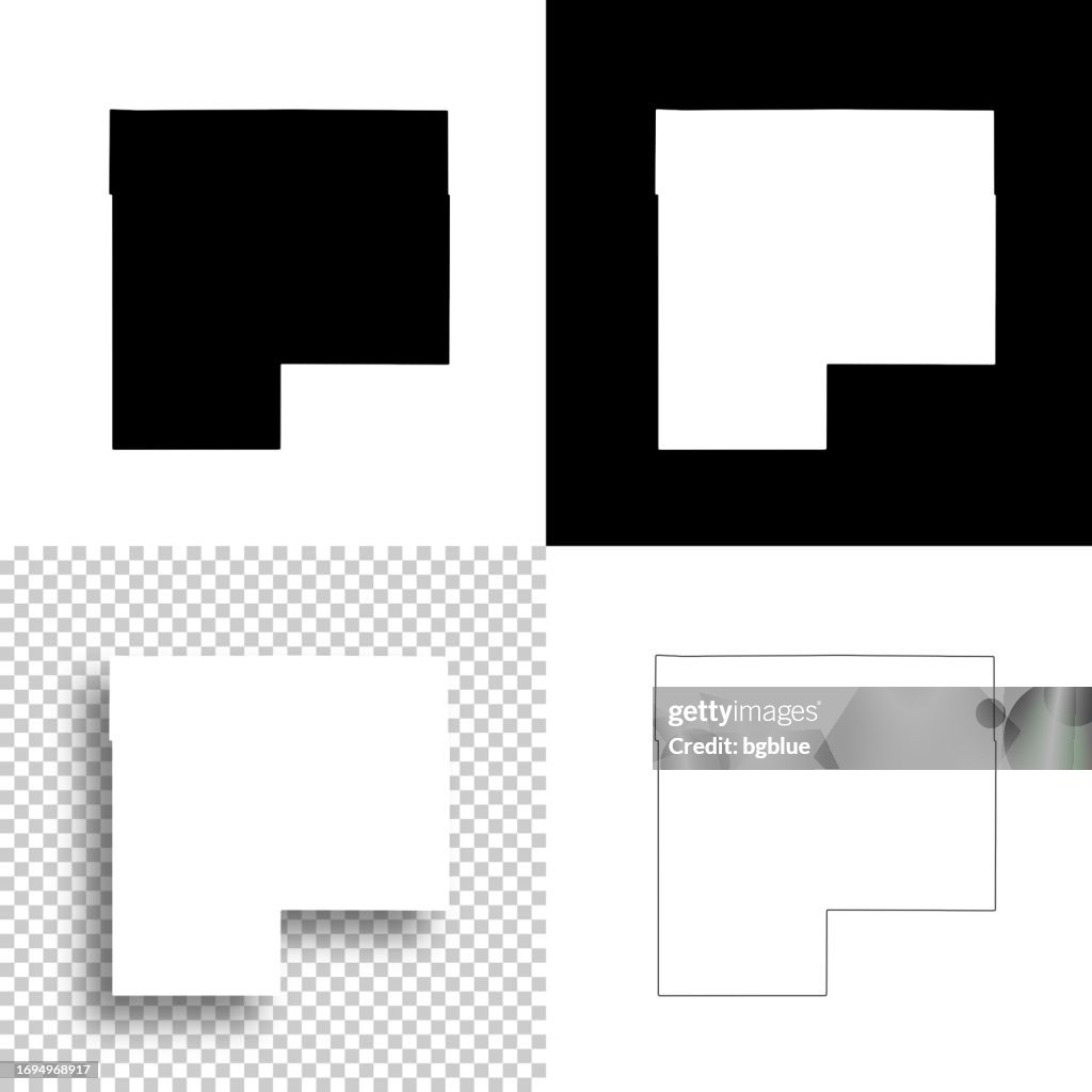 McLeod County, Minnesota. Maps for design. Blank, white and black backgrounds