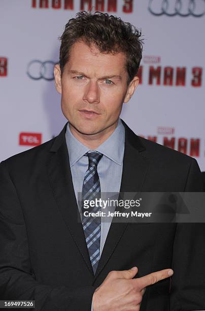 Actor James Badge Dale arrives at the Los Angeles Premiere of "Iron Man 3" at the El Capitan Theatre on April 24, 2013 in Hollywood, California.