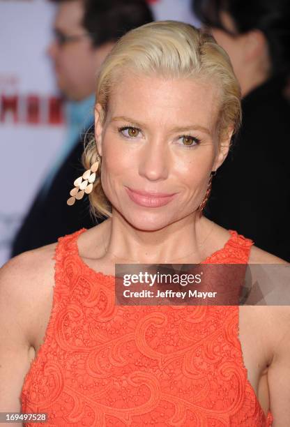 Actress Tracy Anderson arrives at the Los Angeles Premiere of "Iron Man 3" at the El Capitan Theatre on April 24, 2013 in Hollywood, California.