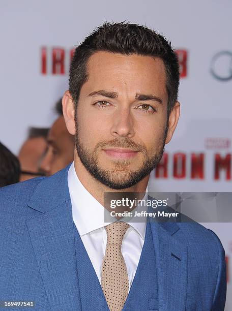 Actor Zachary Levi arrives at the Los Angeles Premiere of "Iron Man 3" at the El Capitan Theatre on April 24, 2013 in Hollywood, California.