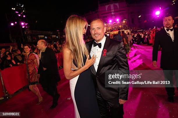 Tereza Maxova and Gery Keszler attend the 'Life Ball 2013 - Magenta Carpet Arrivals' at City Hall on May 25, 2013 in Vienna, Austria.