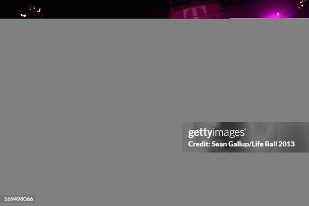 Tereza Maxova and Gery Keszler attend the 'Life Ball 2013 - Magenta Carpet Arrivals' at City Hall on May 25, 2013 in Vienna, Austria.