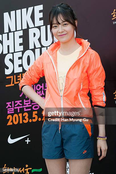 South Korean actress Baek Seung-Hee attends a promotional event for the 'Nike She Runs Seoul 7K' on May 25, 2013 in Seoul, South Korea.