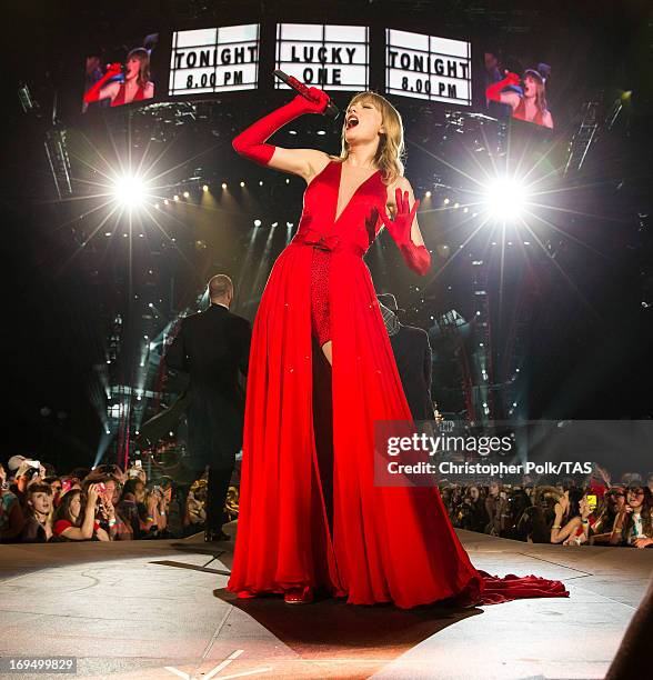 Taylor Swift plays for a sold-out crowd of more than 53,000 fans on the second of 13 North American stadium dates on The RED Tour at Cowboys Stadium...