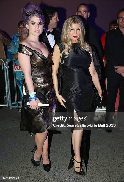 Kelly Osbourne and Fergie of the Black Eyed Peas arrive at the 2013 Life Ball at City Hall on May 25, 2013 in Vienna, Austria.