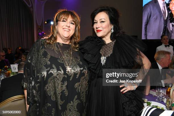 Barbara Berkowit and Jennifer Tilly attend the Elizabeth Taylor Ball to End AIDS at The Beverly Hills Hotel on September 21, 2023 in Beverly Hills,...