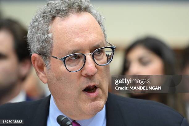 North Carolina law professor Michael Gerhardt testifies during a House Committee on Oversight and Accountability hearing on Capitol Hill in...