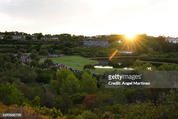 General view of the first hole during Day One of The Solheim Cup at Finca Cortesin Golf Club on September 22, 2023 in Casares, Spain.