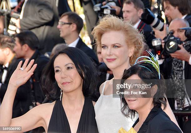Naomi Kawase, Nicole Kidman and Lynne Ramsay arrive at 'Venus In Fur' Premiere during the 66th Annual Cannes Film Festival at Grand Theatre Lumiere...