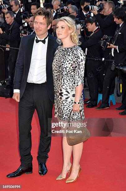 Thomas Vinterbarg and a guest arrive at 'Venus In Fur' Premiere during the 66th Annual Cannes Film Festival at Grand Theatre Lumiere on May 25, 2013...