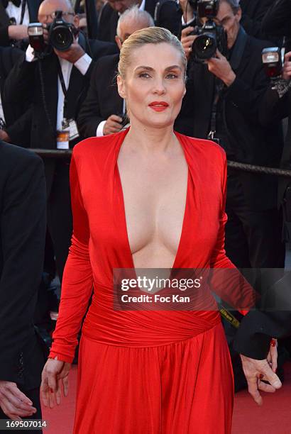 Emmanuelle Seigner arrives at 'Venus In Fur' Premiere during the 66th Annual Cannes Film Festival at Grand Theatre Lumiere on May 25, 2013 in Cannes,...