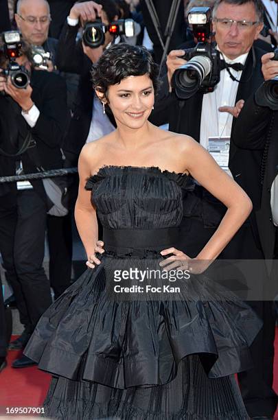 Audrey Tautou arrives at 'Venus In Fur' Premiere during the 66th Annual Cannes Film Festival at Grand Theatre Lumiere on May 25, 2013 in Cannes,...