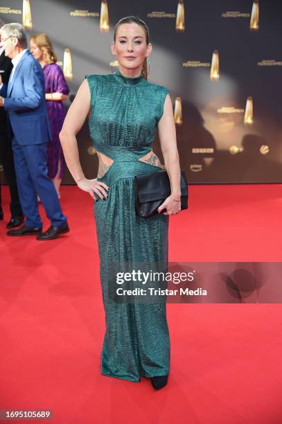 Jeannine Michaelsen attends the Deutscher Fernsehpreis 2023 at MMC Studios on September 28, 2023 in Cologne, Germany.