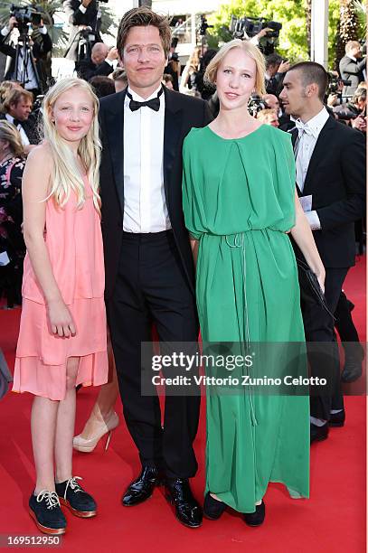 Un Certain Regard' jury member Thomas Vinterberg and his daughters Ida and Nana attend the 'Zulu' Premiere and Closing Ceremony during the 66th...