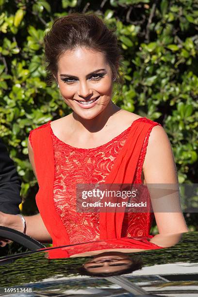 Ximena Navarette is seen leaving the 'Grand Hyatt Cannes hotel Martinez' during the 66th Annual Cannes Film Festival on May 26, 2013 in Cannes,...