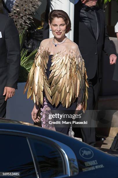 Actress and model Laetitia Casta is seen leaving the 'Grand Hyatt Cannes hotel Martinez' during the 66th Annual Cannes Film Festival on May 26, 2013...