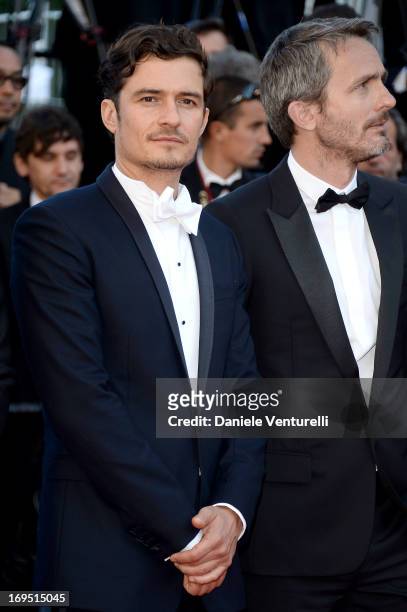 Actor Orlando Bloom and director Jerome Salle attend the Premiere of 'Zulu' and the Closing Ceremony of The 66th Annual Cannes Film Festival at...