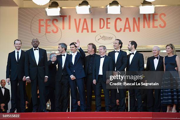 Actors Conrad Kemp, Forest Whitaker and Orlando Bloom, producer Richard Grandpierre, writer Caryl Ferey, composer Alexandre Desplat, writer Julien...