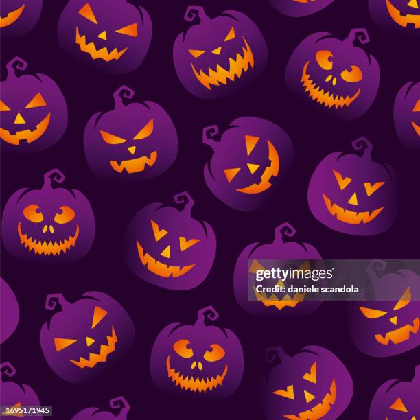 pumpkins background seamless pattern - textile merchant stock illustrations