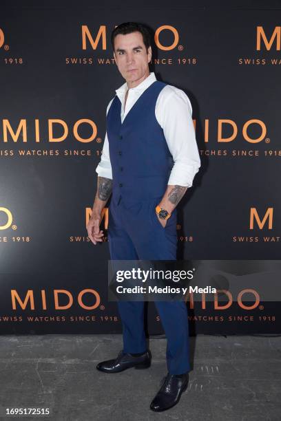 David Zepeda poses for a photo during the red carpet for the presentation of 'Multifort TV Big Date' a new collection by MIDO at Foro Tanganica on...