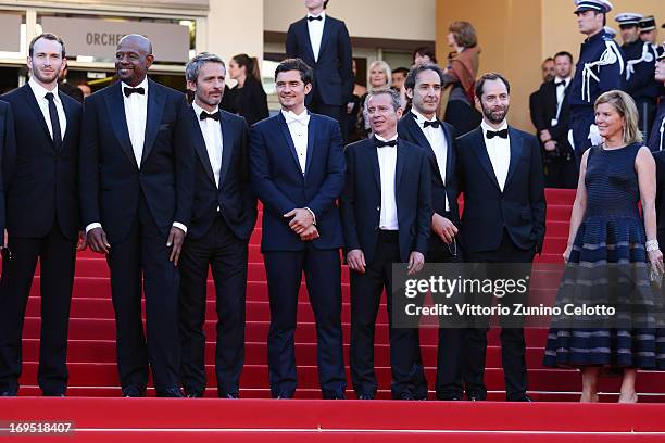 Actors Conrad Kemp, Forest Whitaker and Orlando Bloom, producer Richard Grandpierre, writer Caryl Ferey, composer Alexandre Desplat and writer Julien...