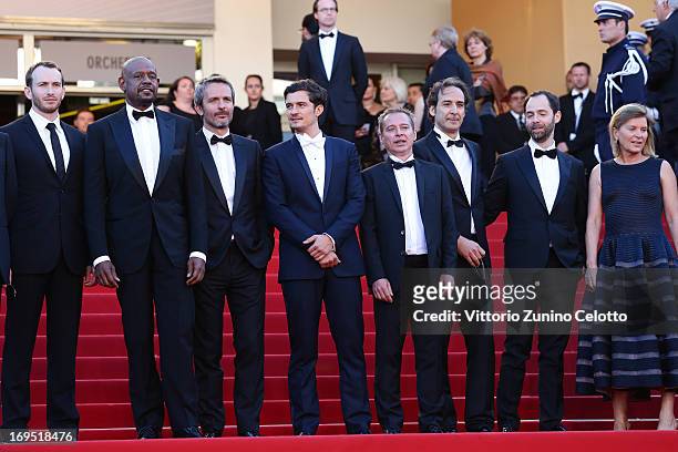Actors Conrad Kemp and Forest Whitaker, director Jerome Salle, actor Orlando Bloom, writer Caryl Ferey, composer Alexandre Desplat and writer Julien...