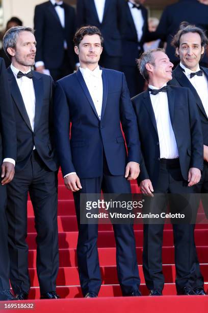 Director Jerome Salle, actor Orlando Bloom, writer Caryl Ferey and composer Alexandre Desplat attends the 'Zulu' Premiere and Closing Ceremony during...
