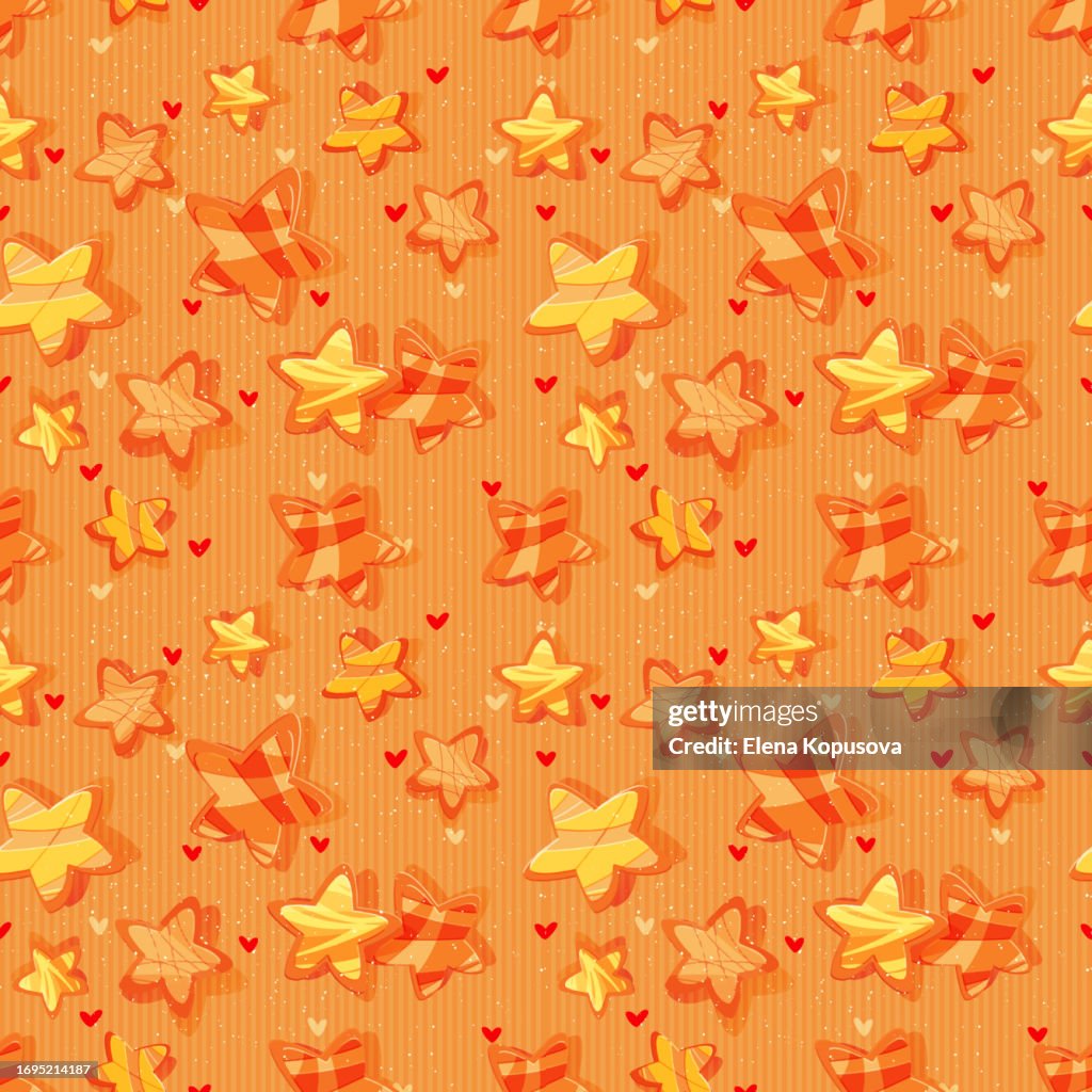 Stylish seamless vector background in cartoon style. Gingerbread cookies in the shape of a star on a baking paper background. 51³Ô¹ÏÍø vector template.