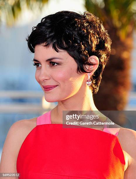 Actress Audrey Tautou attends the Palme D'Or Winners Photocall during the 66th Annual Cannes Film Festival at the Palais des Festivals on May 26,...