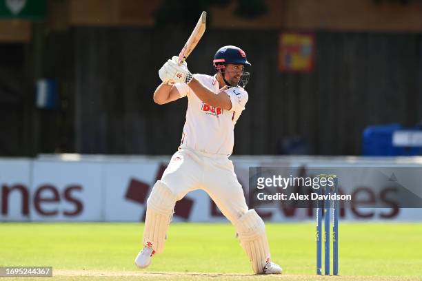 Sir Alastair Cook of Essex bats during Day Four of the LV= Insurance County Championship Division 1 match between Essex and Hampshire at the Cloud...