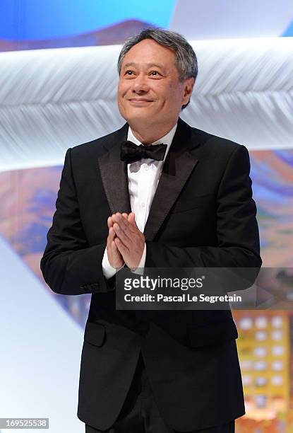 Jury member and director Ang Lee appears on stage inside the Closing Ceremony during the 66th Annual Cannes Film Festival at the Palais des Festivals...