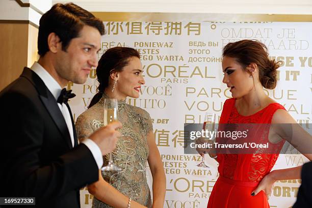 Pamir Kiramer, Ximena Navarrete and actress Saadet Aksoy attend the L'Oreal Cocktail Reception during The 66th Cannes Film Festival on May 26, 2013...