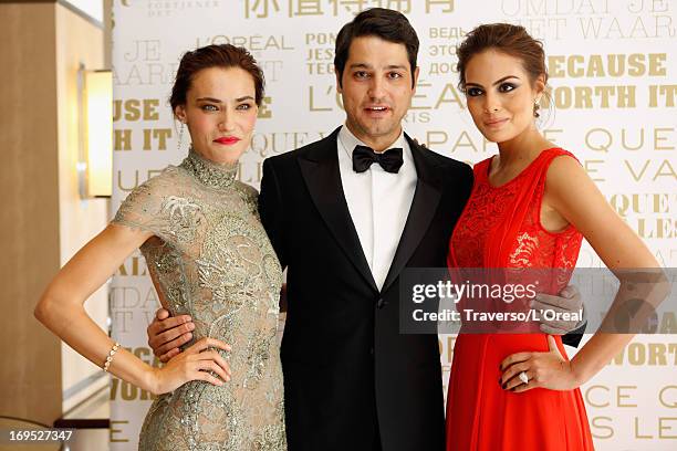 Actress Saadet Aksoy, Pamir Kiramer and Ximena Navarrete attend the L'Oreal Cocktail Reception during The 66th Cannes Film Festival on May 26, 2013...