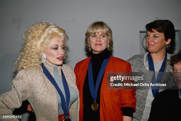 Dolly Parton, Sharon Gless, Tyne Daly and politician Barbara Mikulski attend the "Ms Magazine's Women of the Year" ceremony, held at the Roseland...