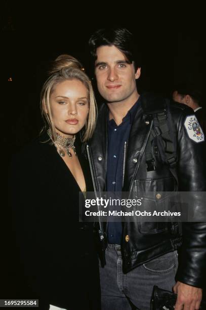 Cassidy Rae and John Haymes Newton during an event for the show "Models Inc", United States, 1994.