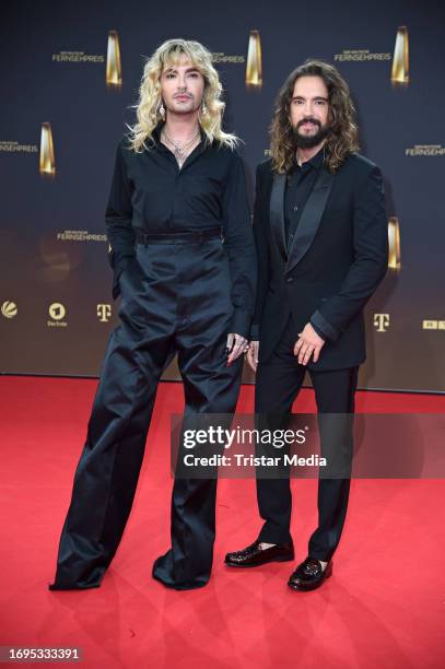 Bill Kaulitz and his twinbrother Tom Kaulitz attend the Deutscher Fernsehpreis 2023 at MMC Studios on September 28, 2023 in Cologne, Germany.